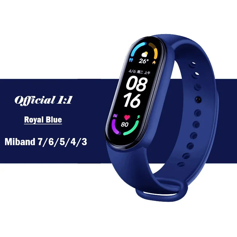 Official silicone strap for Xiaomi Mi Band 4 5 6 7, sports watch, Miband4 Miband7 Correa Mi band 3 4 5 6 7 bands