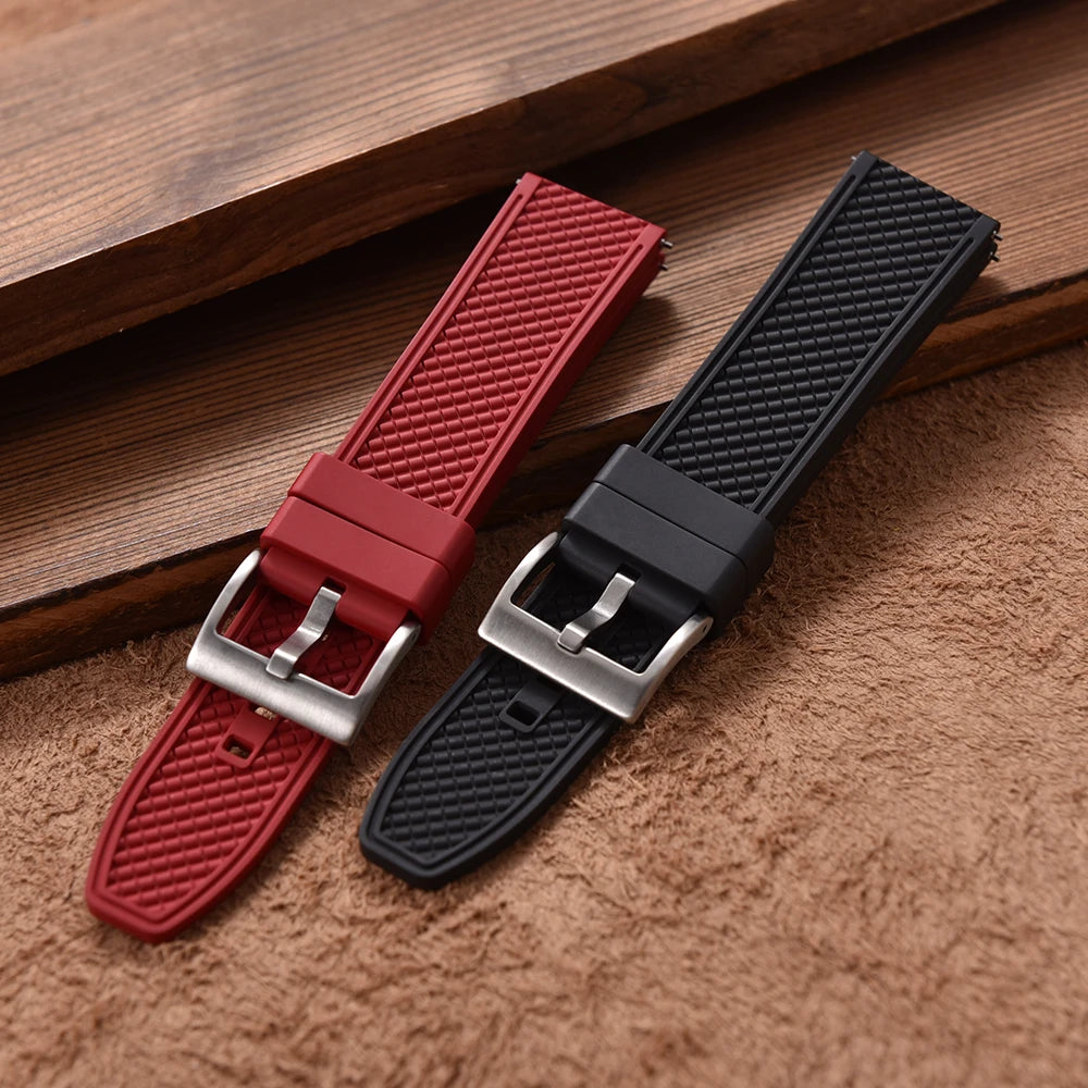Nouveau Design HAISCH FKM bracelet de montre en caoutchouc 18mm 20mm 22mm 24mm forme de balle bracelets de montre à dégagement rapide bracelets de plongée étanches
