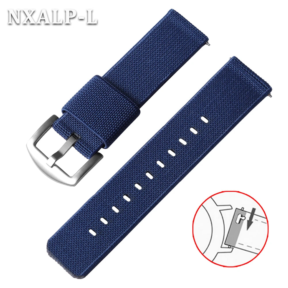18mm 20mm 22mm 24mm Nylon Elastic Watch Strap Army Woven For Seiko Bracelet Military Sport Watch Band For Men Quick Release