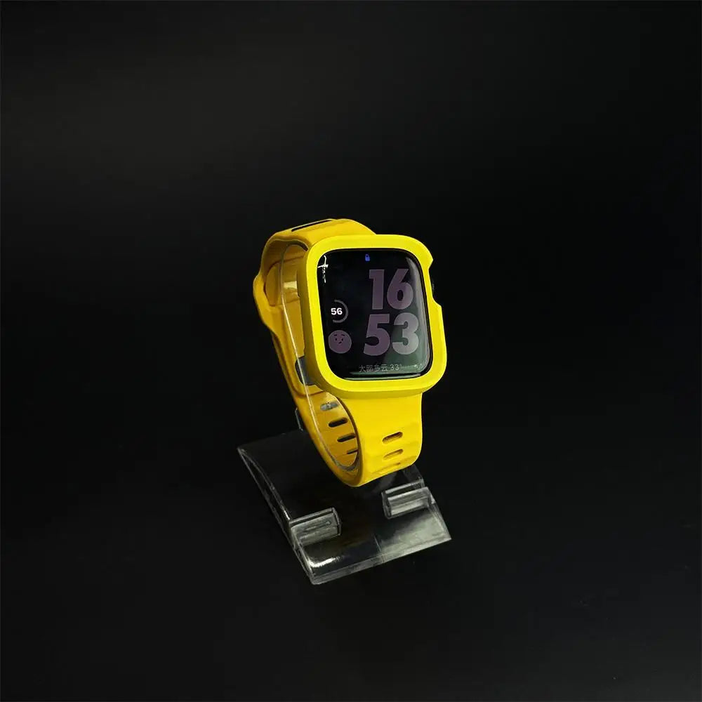 Silicone case + strap for Apple Watch Ultra 2 49mm 46mm 42mm 40mm 41mm 44mm 45mm for Apple Watch Series 11 10 9 8 7 6 5 4
