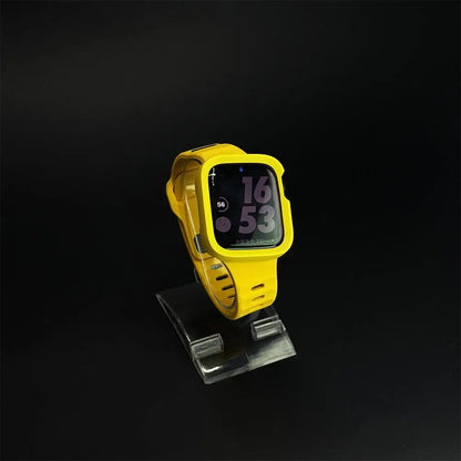 Silicone case + strap for Apple Watch Ultra 2 49mm 46mm 42mm 40mm 41mm 44mm 45mm for Apple Watch Series 11 10 9 8 7 6 5 4