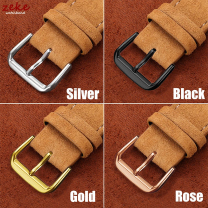 Vintage Suede and Cowhide Watch Strap, 18mm 19mm 20mm 22mm, Quick Release Watch Band for Men and Women, Universal Strap