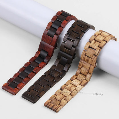 Correa de reloj de madera para Samsung Galaxy Watch 6, 5, 4, 3, Huawei Watch GT2, GT3, Amazfit, pulsera GTS