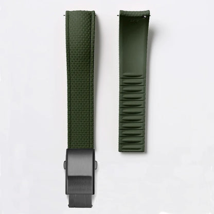 Bracelet de montre en caoutchouc fluoré FKM 18/19/20/21/22/24 mm avec boucle déployante universelle pour hommes, bracelet de remplacement CTS pour Seiko et Omega