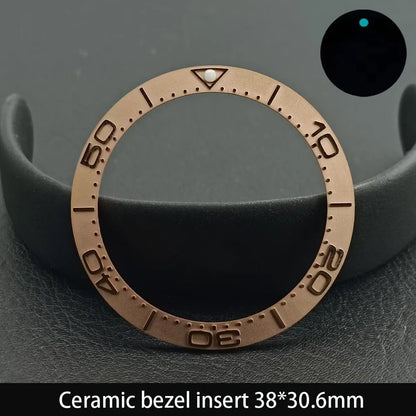 38mm x 30.6mm Sloped Ceramic Bezel GMT and Diving Watch Insert for 40mm Men's Watch Replacement Watch Bezel Inserts