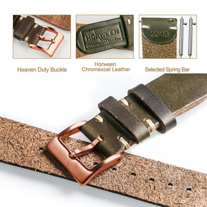 Horween US Chromexcel bracelets de montre en cuir marron souple bracelets en cuir faits à la main 18mm 20mm 22mm