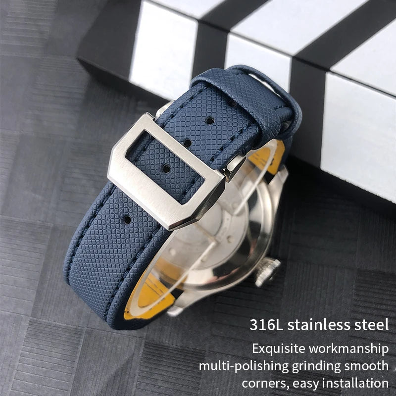 Cinturino per orologio in pelle di vitello e nylon di alta qualità, 20 mm 21 mm 22 mm, per IWC Pilot SPITFIRE MARK18 Portofino TOP GUN IW3777