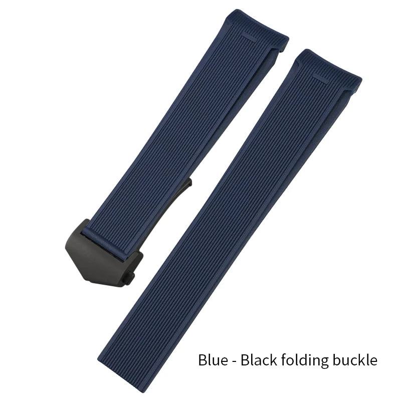 Natural rubber and silicone watch strap, 20mm 22mm, suitable for Tag Heuer CARRERA AQUARACER 300, Diving strap, black and brown