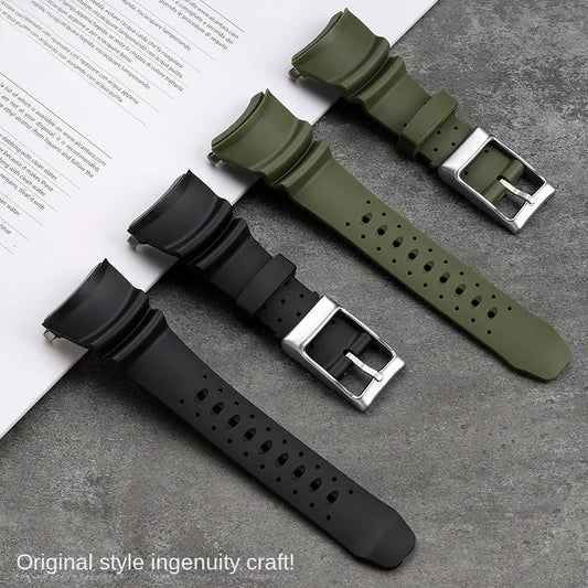 Cinturino in gomma con estremità curve per Citizen Promaster BJ8050, cinturino per orologio BJ8057, cinturino per orologio BJ8050 Deep Sea Monster, cinturino impermeabile