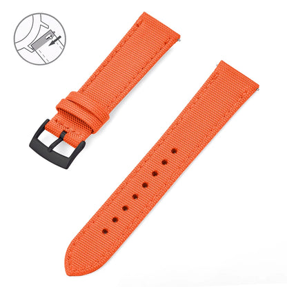 Bracelet de Montre Rapide Tissu et Cuir - Boucle ardillon - Universel