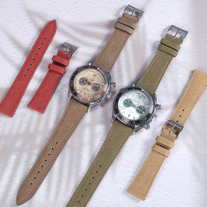 Quick-release thin canvas watch strap, made of vintage nylon fabric, 20mm 22mm, retro style, men's belt accessories