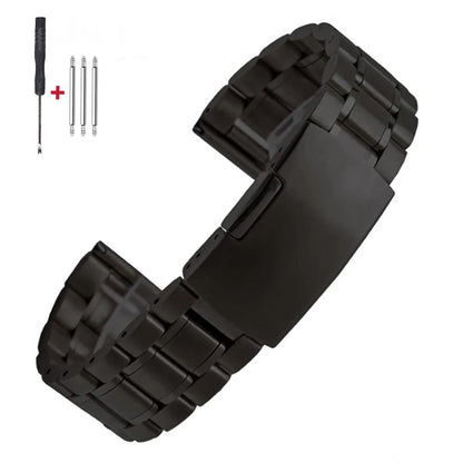 16mm 18mm 20mm 22mm 24mm extrémité droite incurvée Bracelet de montre en acier inoxydable argent or noir métal fermoir pliant Bracelet avec outil