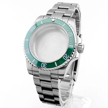 Cassa per orologio secondario in argento di alta qualità, 40,5 mm, adatta per NH-35/36, vetro zaffiro, cassa in metallo, parti e accessori resistenti all'acqua fino a 50 bar