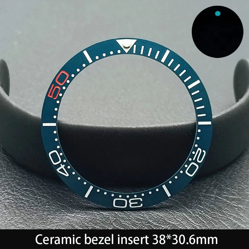 38mm x 30.6mm Sloped Ceramic Bezel GMT and Diving Watch Insert for 40mm Men's Watch Replacement Watch Bezel Inserts