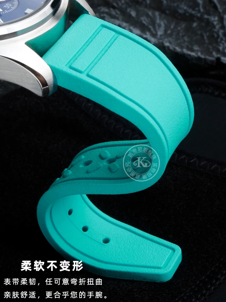 Cinturino per orologio in silicone morbido 20 mm 21 mm 22 mm per IWC Pilot | Cinturino sportivo a sgancio rapido | Sostituzione unisex impermeabile del cinturino in gomma