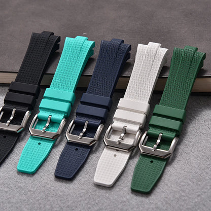 Bracelet de montre FKM à extrémité convexe 9mm pour Citizen NJ0150 NJ0151 ME, série de couleurs, bracelets de montre en caoutchouc fluoré à dégagement rapide