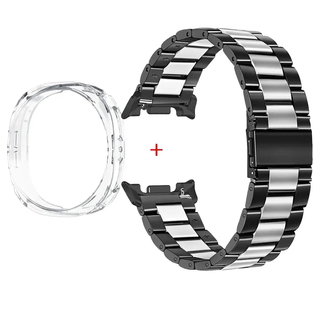Stainless Steel Watch Band + Case for Samsung Galaxy Watch 8 40mm 44mm, Full Cover Metal Strap