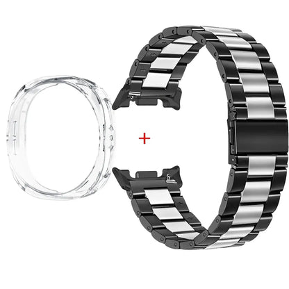 Stainless Steel Watch Band + Case for Samsung Galaxy Watch 8 40mm 44mm, Full Cover Metal Strap
