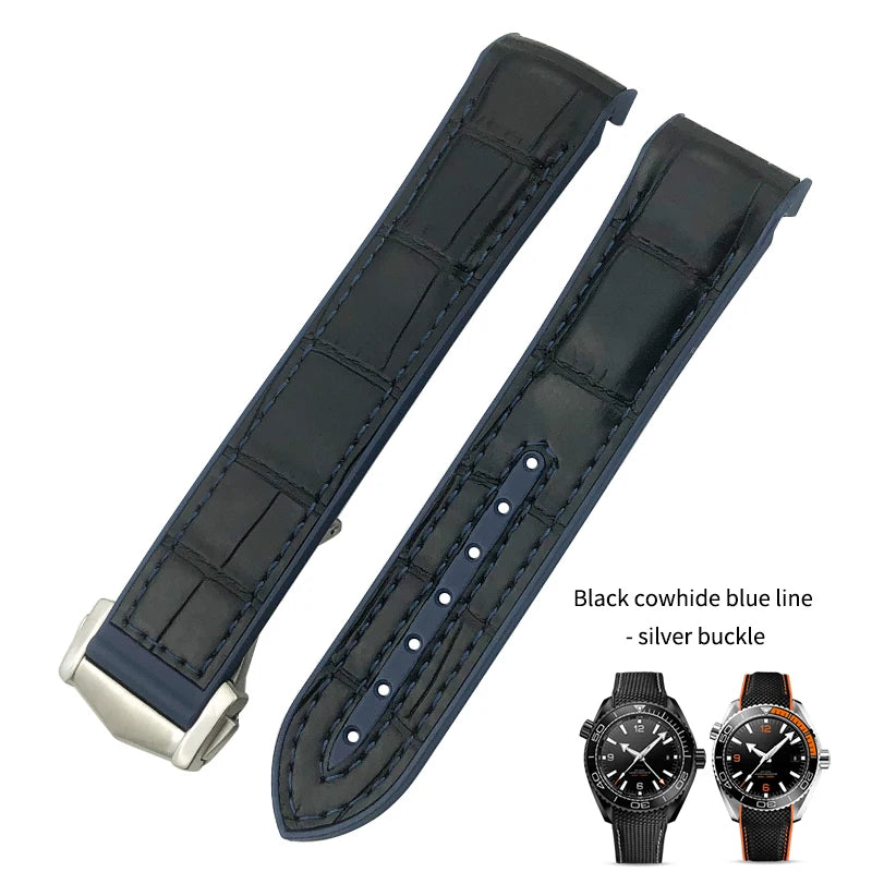 Cinturino per orologio da uomo in gomma nylon, cinturino in silicone, compatibile con Omega Seamaster 300, Moonwatch, Planet Ocean, 20mm, 21mm, 22mm, 19mm