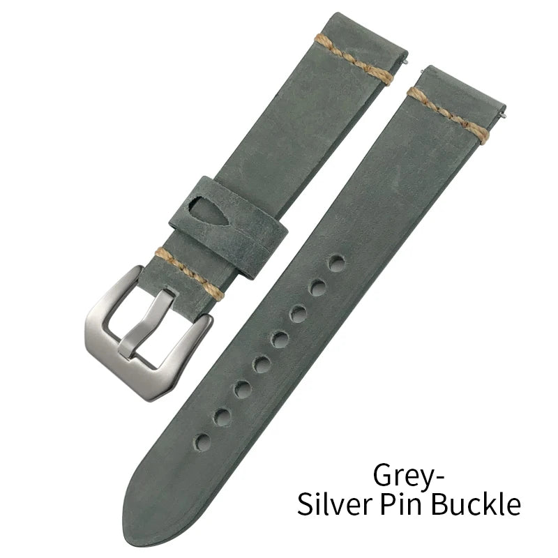 Handmade Quick Release Cowhide Watch Strap, 19mm 20mm 21mm 22mm 23mm 24mm, for Panerai Citizen Seiko TIMEX Oris IWC