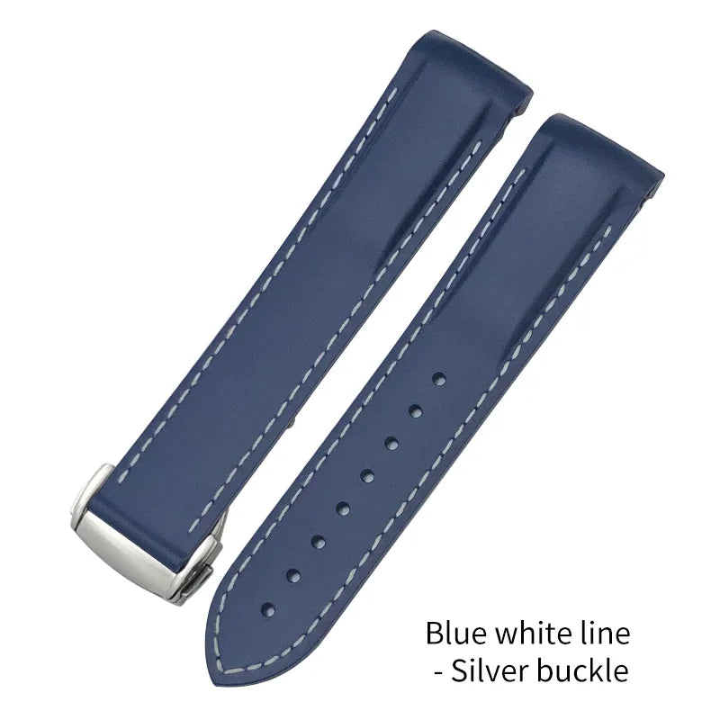 19mm 20mm 21mm 22mm Rubber Watch Straps for Omega Seamaster Planet Ocean for Certina Seiko Hamilton Waterproof Sport Watchband
