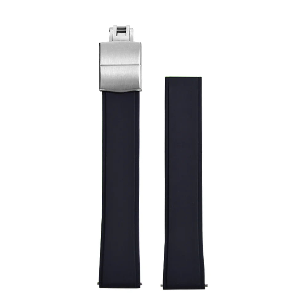 CTS – bracelets de montre FPM en caoutchouc fluoré, 19/20/21/22mm, boucle papillon à dégagement rapide, ceintures de plongée souples unisexes découpées à la taille