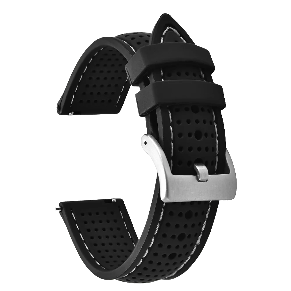 Bracelet de Sport en Silicone pour hommes, 18mm 20mm 22mm, en caoutchouc étanche, bracelet de remplacement pour Samsung S3 Huawei Watch GT2 46mm Amazfit GTR