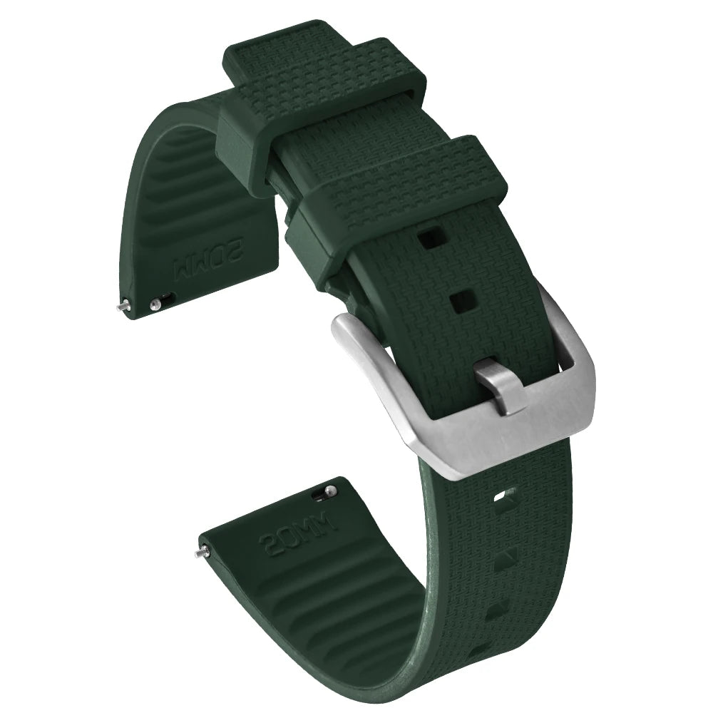 Cinturino per orologio in gomma FKM vulcanizzata di alta qualità, 20mm 22mm, a sgancio rapido, per uomo, sport, immersioni, accessori per cintura