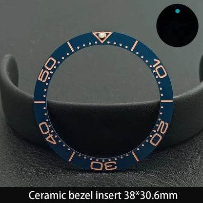 38mm x 30.6mm Sloped Ceramic Bezel GMT and Diving Watch Insert for 40mm Men's Watch Replacement Watch Bezel Inserts