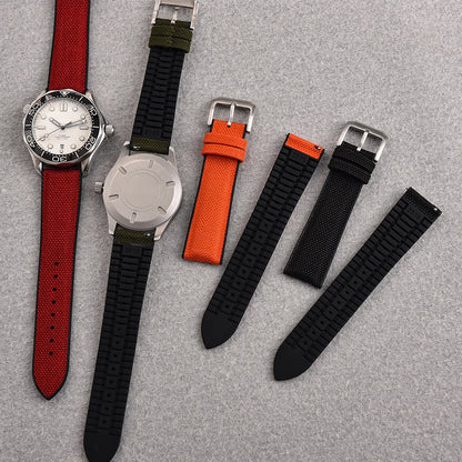 Bracelet en caoutchouc pour tissu voile, nouveau Design, bracelets de montre étanches à dégagement rapide, 18mm 19mm 20mm 21mm 22mm, bracelet en toile et Nylon