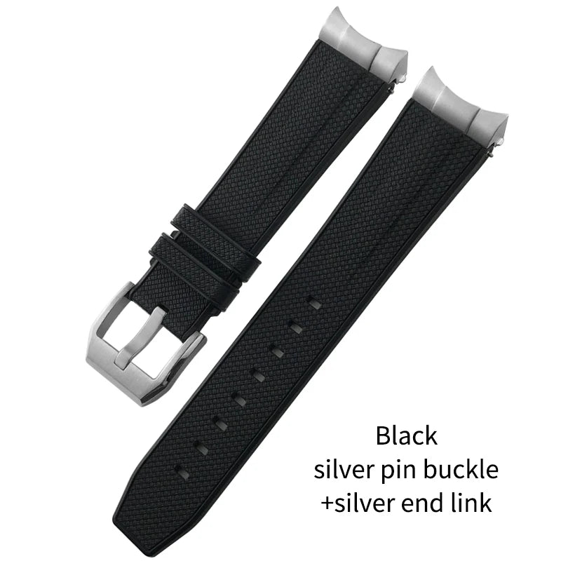 Bracelet de montre en caoutchouc fluoré FKM à dégagement rapide, 20mm 22mm, pour Tudor Black Bay 1958 Heritage, bracelet de montre souple, lien d'extrémité en métal