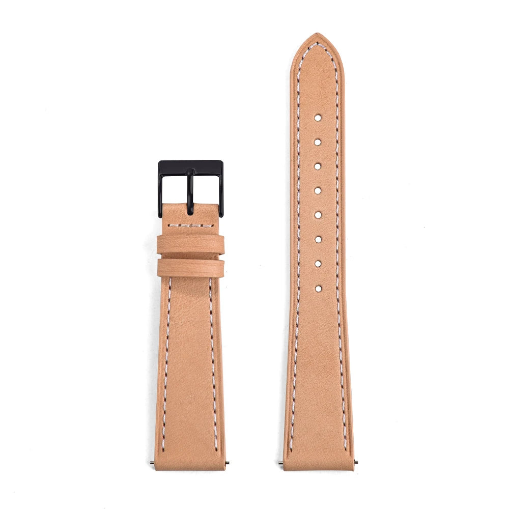 Handmade Vintage 18mm 20mm 22mm Quick Release Vegetable Tanned Leather Watch Strap