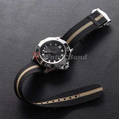 Pour Omega pour Swatch pour Moonswatch toile Nylon bracelet de montre 20mm pour Seiko Sport bracelet de montre étanche boucle pliante brossée