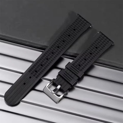 Watchdives – bracelet de montre gaufré en caoutchouc souple de qualité supérieure, 20mm 22mm, bracelet de remplacement à dégagement rapide, bandes unisexes durables en caoutchouc de Silicone
