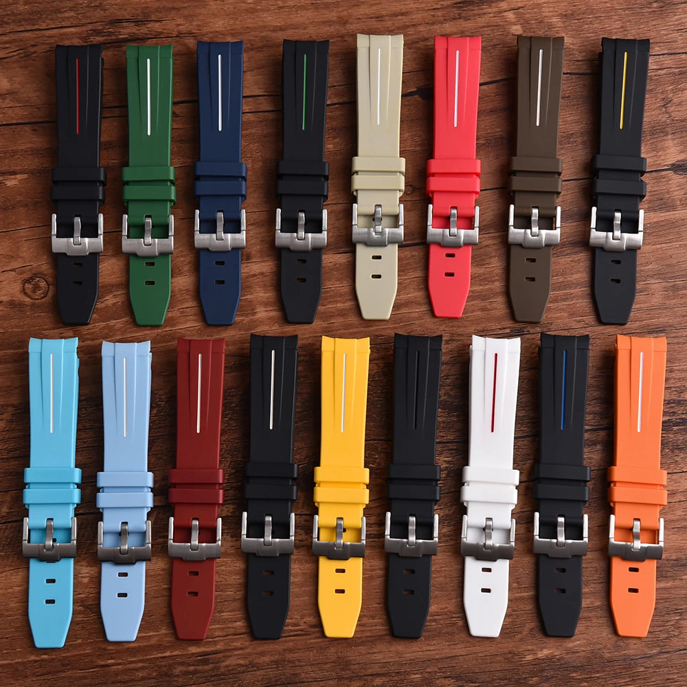 STAPELP Bracciale per orologio in gomma con estremità curva da 20 mm adatto per Omega X s-watch Joint Moon cinturini per orologi uomo donna Cinturino impermeabile