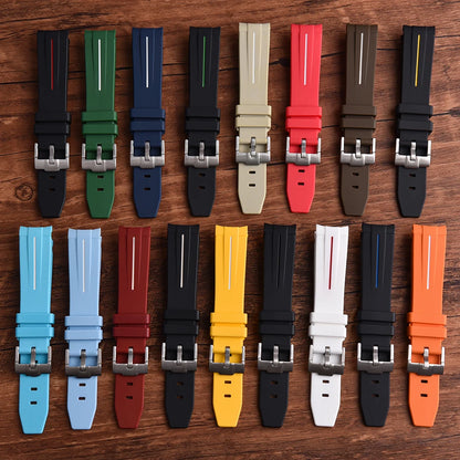 STAPELP Bracciale per orologio in gomma con estremità curva da 20 mm adatto per Omega X s-watch Joint Moon cinturini per orologi uomo donna Cinturino impermeabile