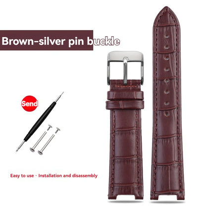 Green and brown calfskin leather watch strap, cowhide leather watch strap, Brosthree Eyed PARKER series, MK2277, 2425, 2290, 2281, 2280, MK6985, 6984, MK5354