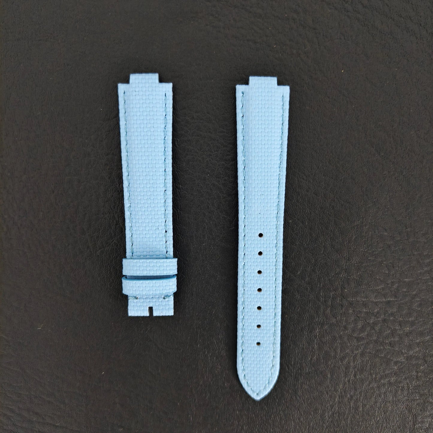 Cinturino in gomma FKM Sailcloth per Cartier Ballon Bleu 33 mm, cinturino in vera pelle di vacchetta morbida da 16 mm