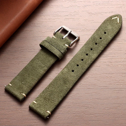 Bracelet de montre Vintage en cuir suédé, bracelet de montre en cuir de veau à dégagement rapide, 14/16/18/19/20/21/22mm, bracelet de remplacement avec boucle ardillon