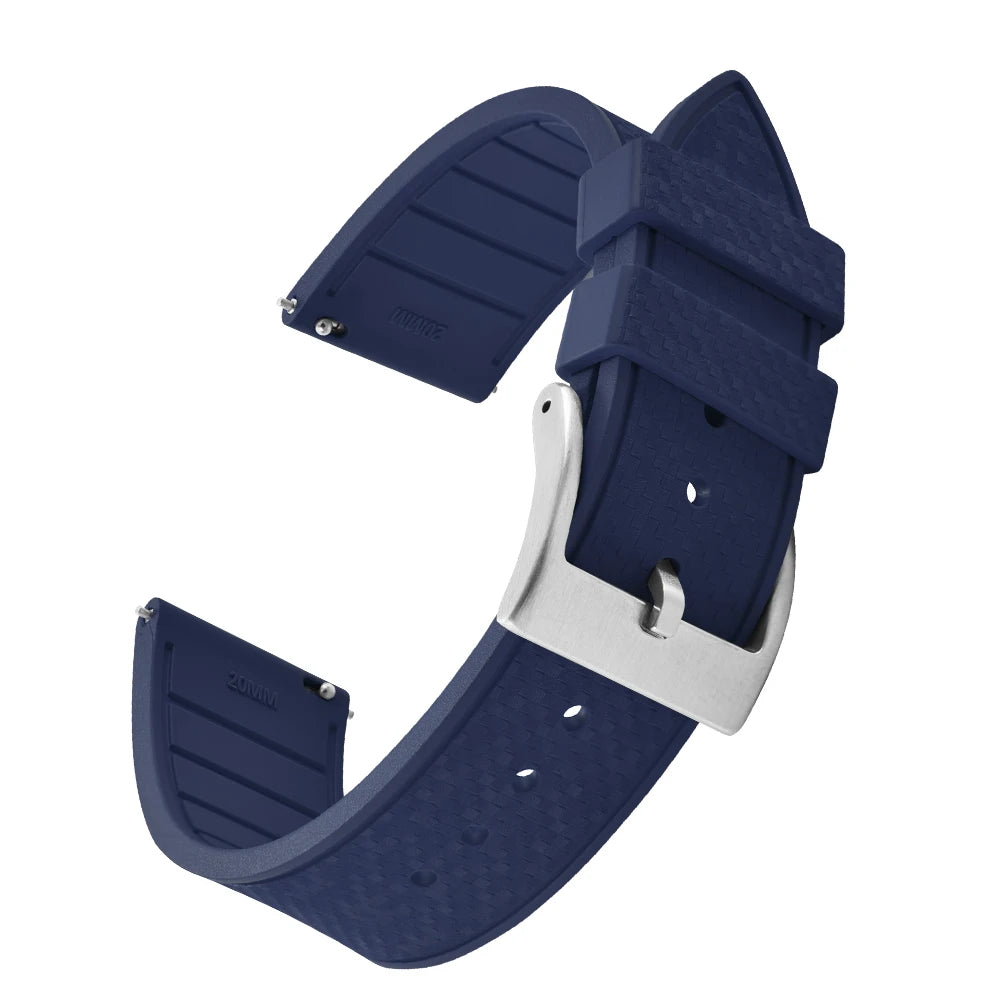 FKM Mosaic Rubber Watch Strap, 20mm 22mm, Quick Release, for Sport Diver, for Rolex Seiko Omega Cartier, Universal Belt