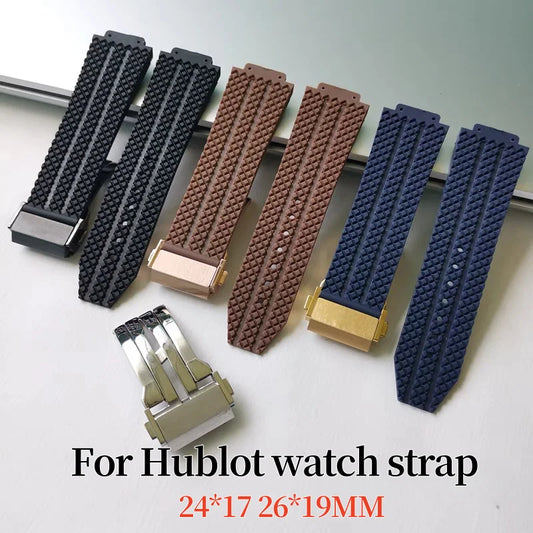 Replacement watch strap for Hublot Big Bang Classic Fusion Bracelet 24*17mm 26*19mm Soft Silicone Rubber Watch Strap