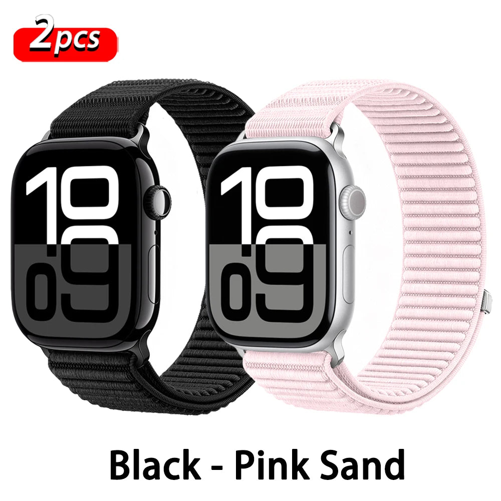 Correa deportiva de nailon con hebilla para Apple Watch de 46 mm 44 mm 40 mm 42 mm 45 mm 41 mm, correa para iWatch serie 11 SE 10 9 8 7 Ultra 3