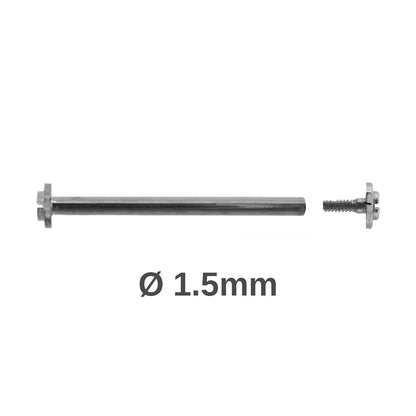 1.5mm Diameter Silver Screw – Watch Strap Screw Bar – 3.0mm Diameter Head – 10mm to 30mm – 2 Pieces