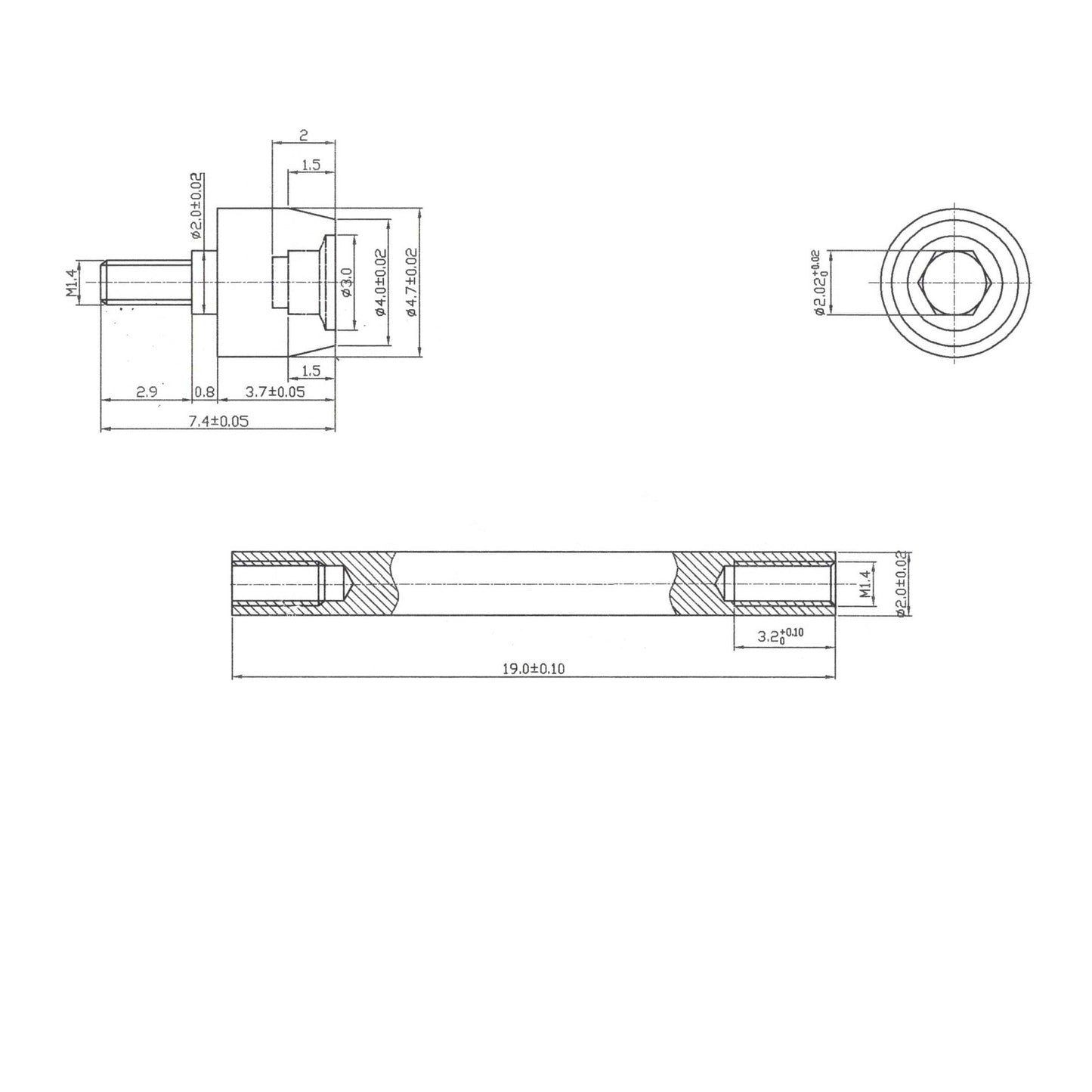 Screw - Compatible Tissot Trace T-sport T048 – Watch Strap Screw Pin – 316L Stainless Steel - 2 Pcs