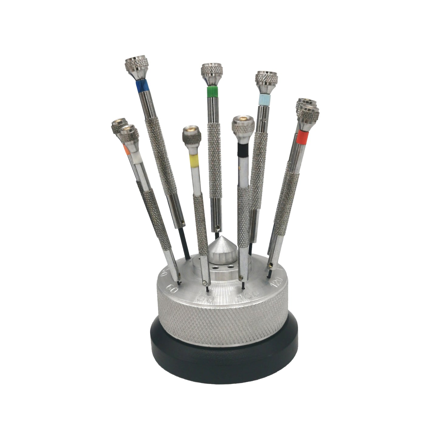 Kit - 9 Tournevis plat avec Support rotatif - Lames de rechange incluses