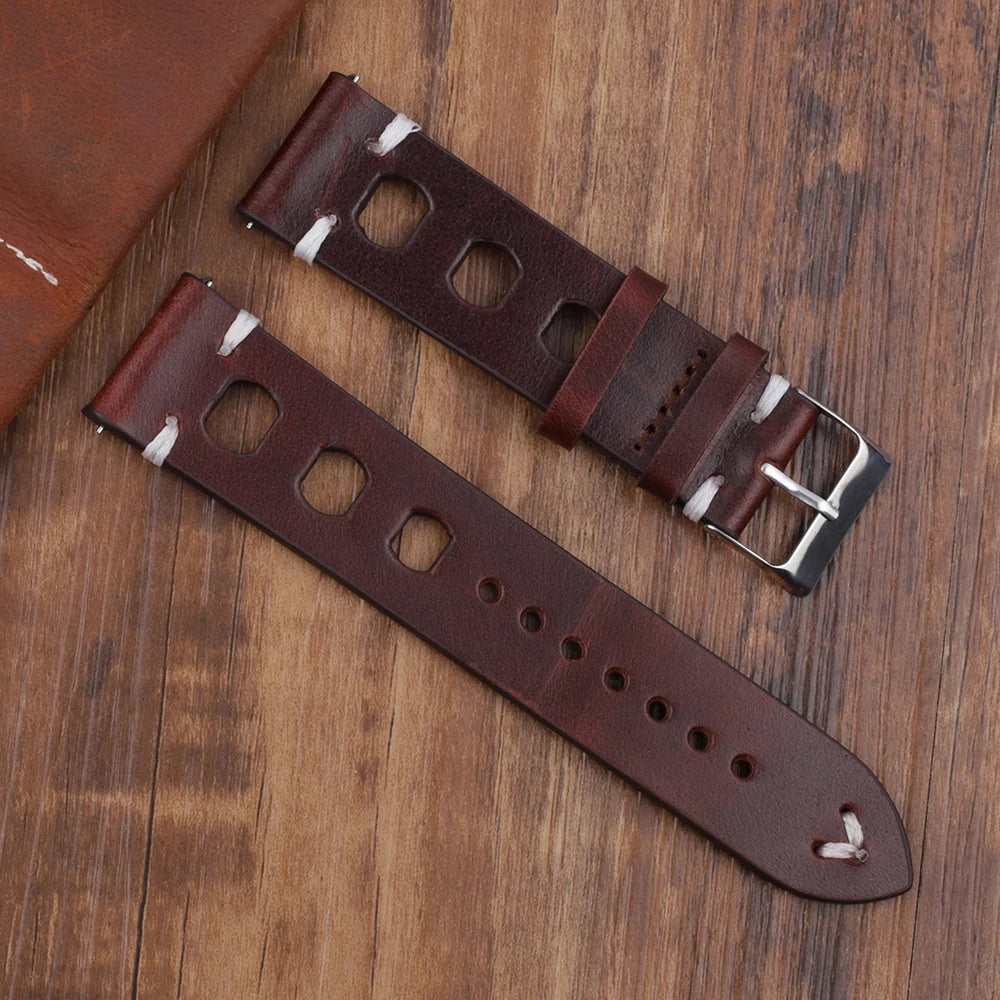 Leather watch strap, Fast - Vintage, Chronograph - Universal