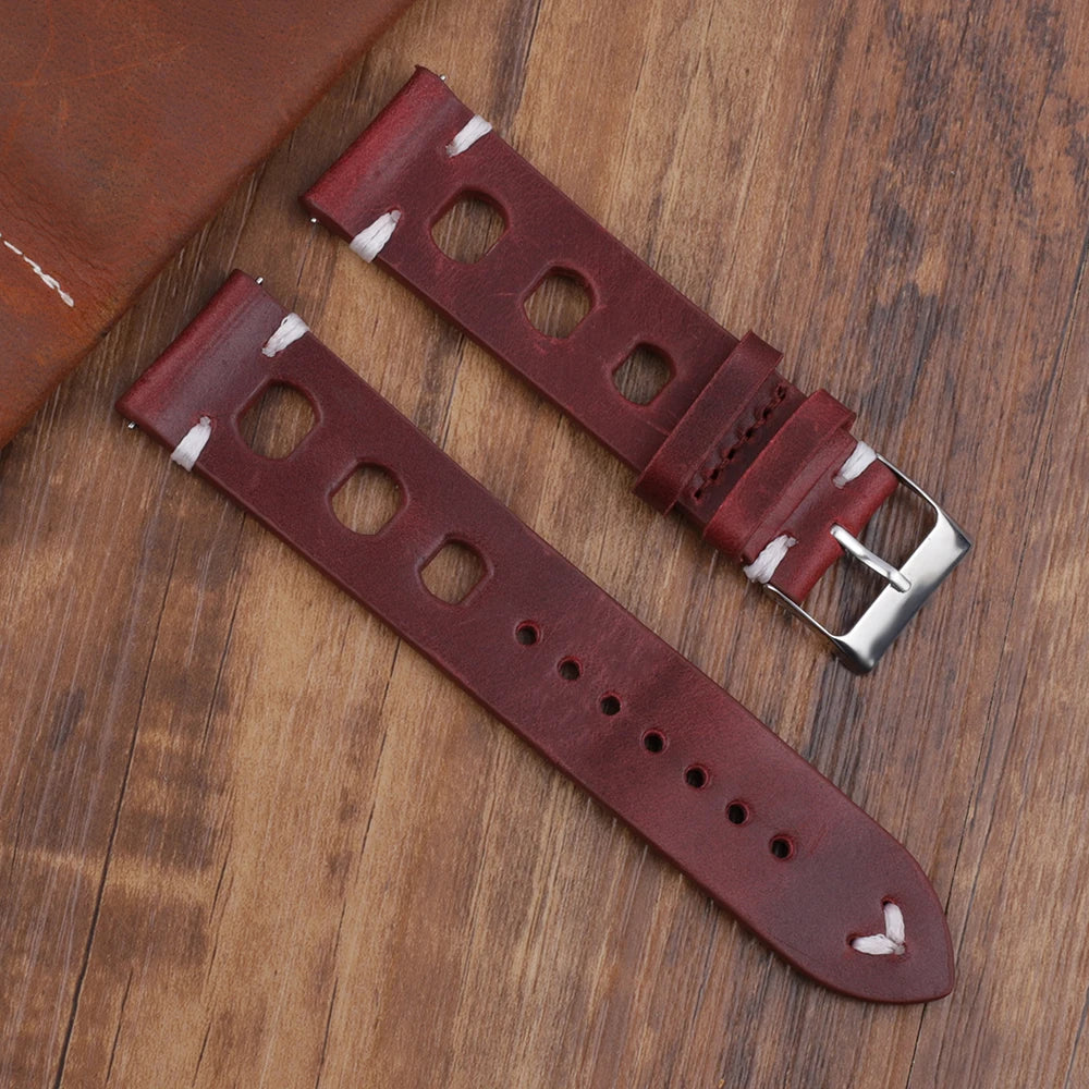 Leather watch strap, Fast - Vintage, Chronograph - Universal