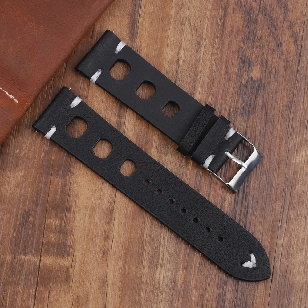 Leather watch strap, Fast - Vintage, Chronograph - Universal