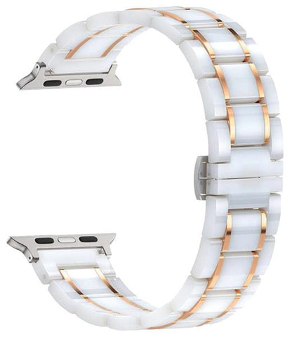 Masar Bracelet Céramique & Inox - Compatible avec Apple Watch