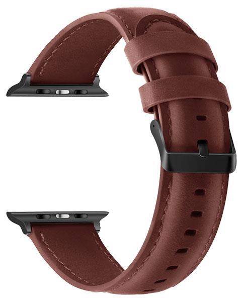 Masar Bracelet Cuir Boucle Noir - Compatible avec Apple Watch